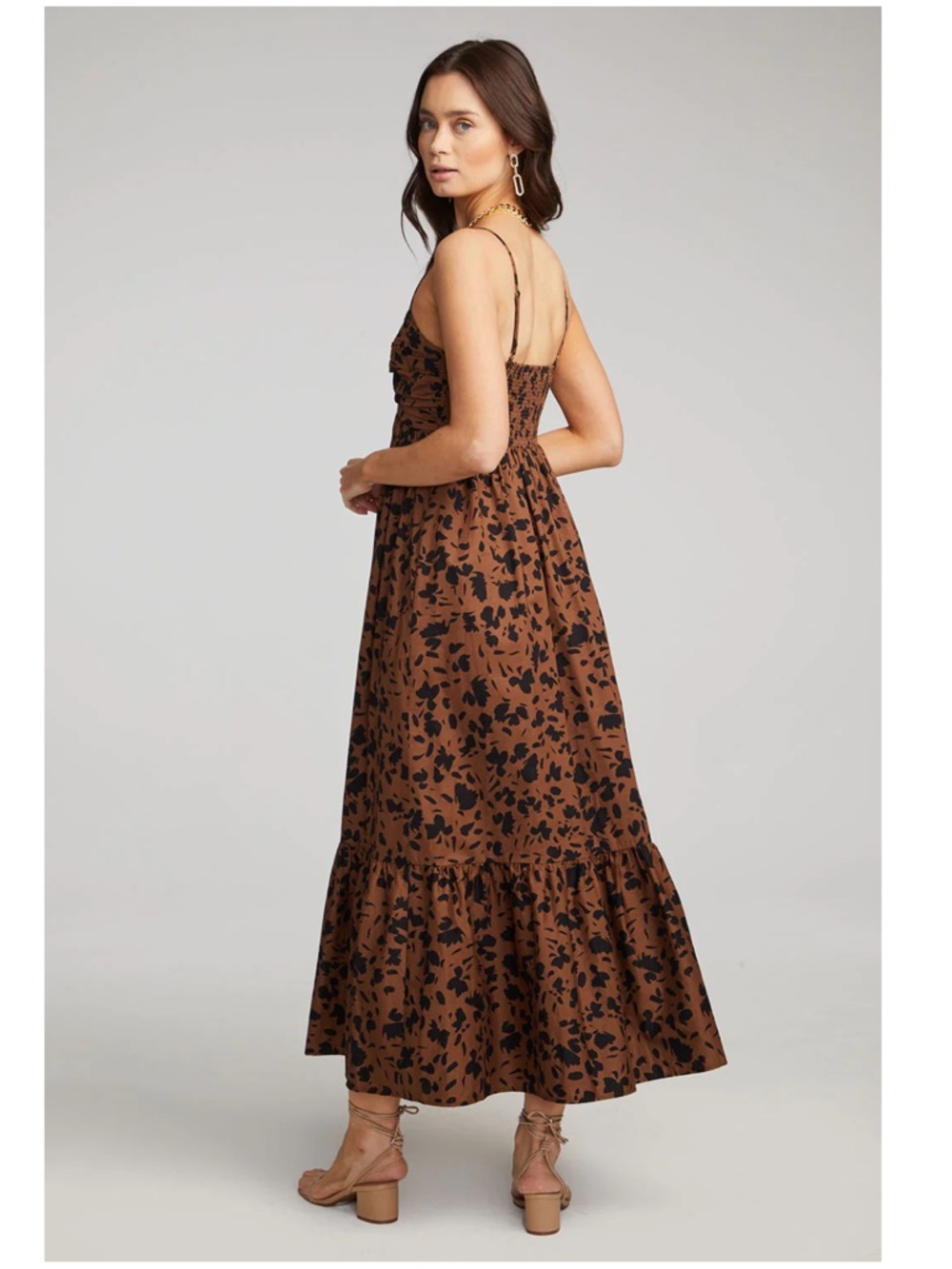 Saltwater Luxe Women’s Brown & Black Flora Maxi Dress - Picture 3 of 11